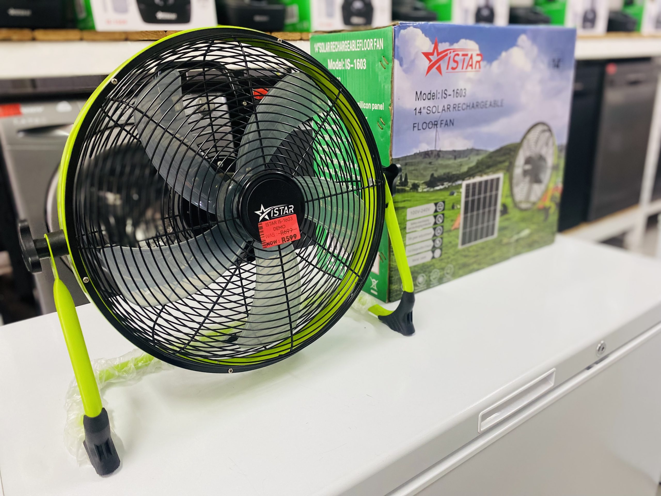 Istar 14” solar rechargeable fan - Image 2