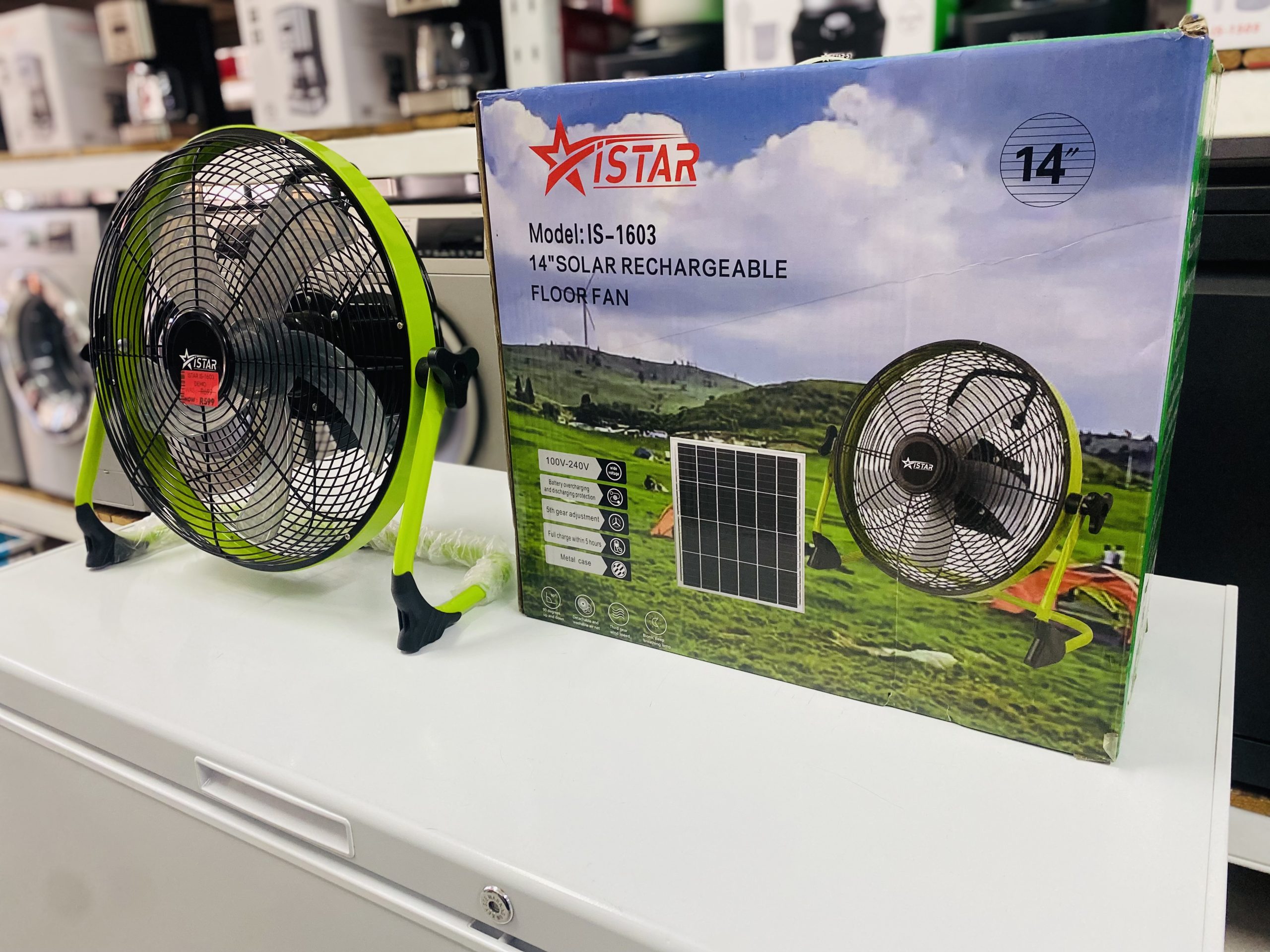 Istar 14” solar rechargeable fan - Image 3